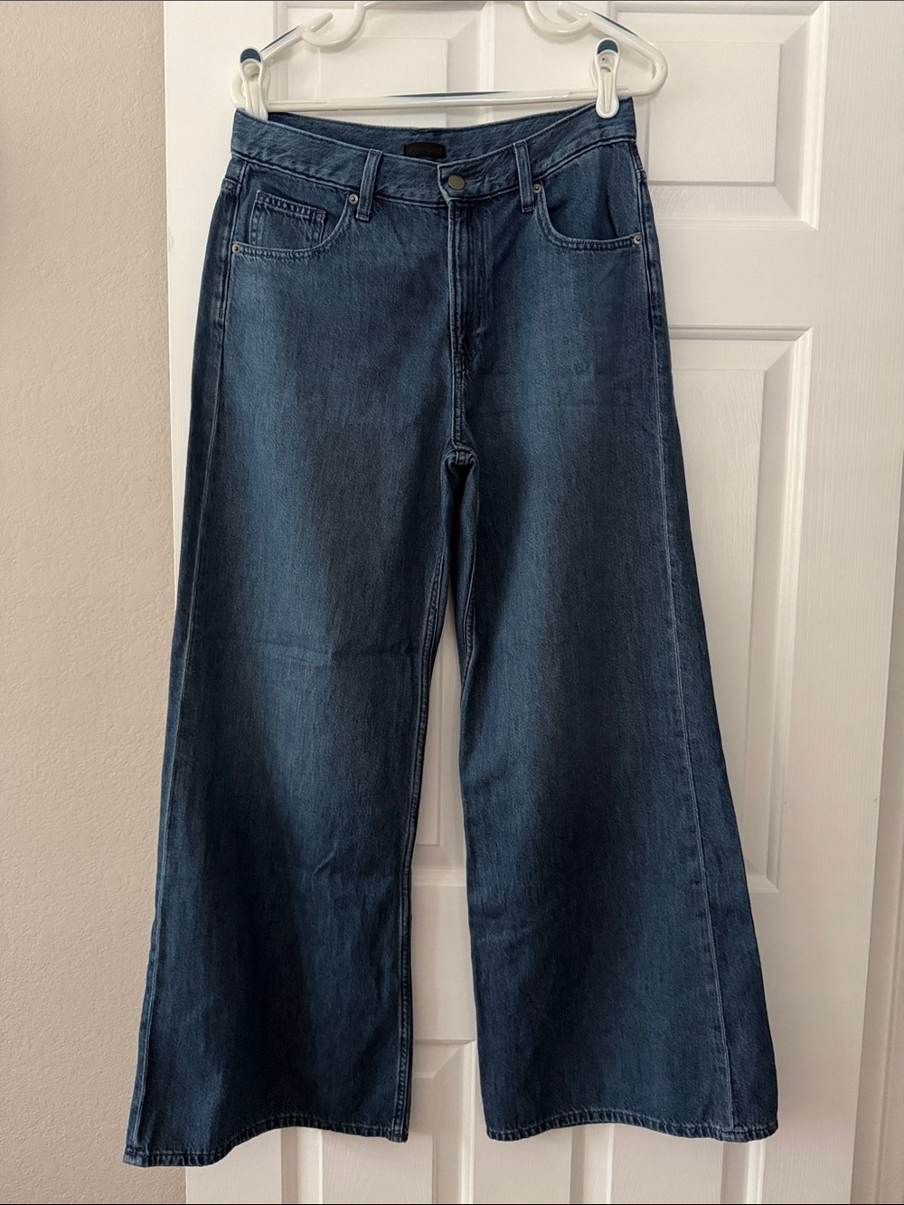 Uniqlo Dark Blue Wide-Leg High-Rise Jeans